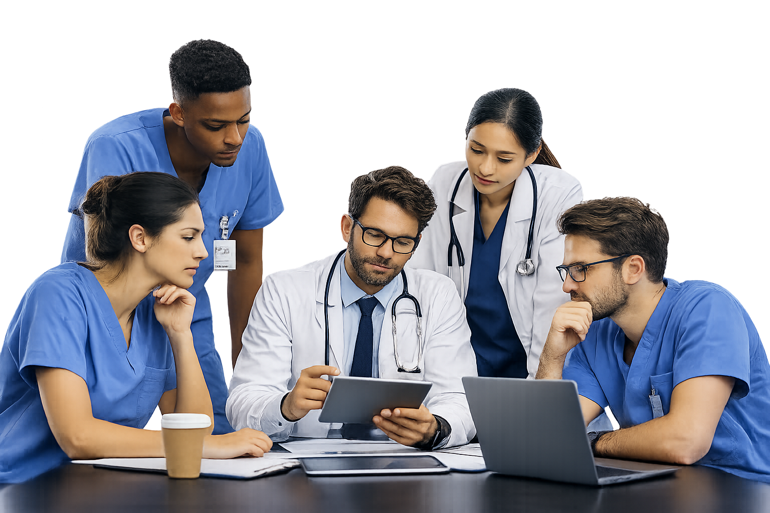 Clinical team reviewing patient information